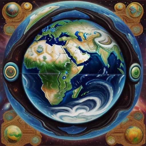 Mother Earth in Space: A Surreal Sci-Fi Dreamscape