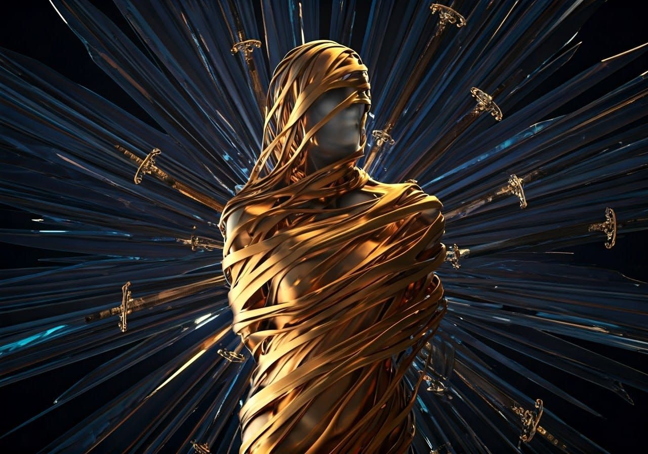 Ghostly Figure Trapped in Shattered Glass Realms