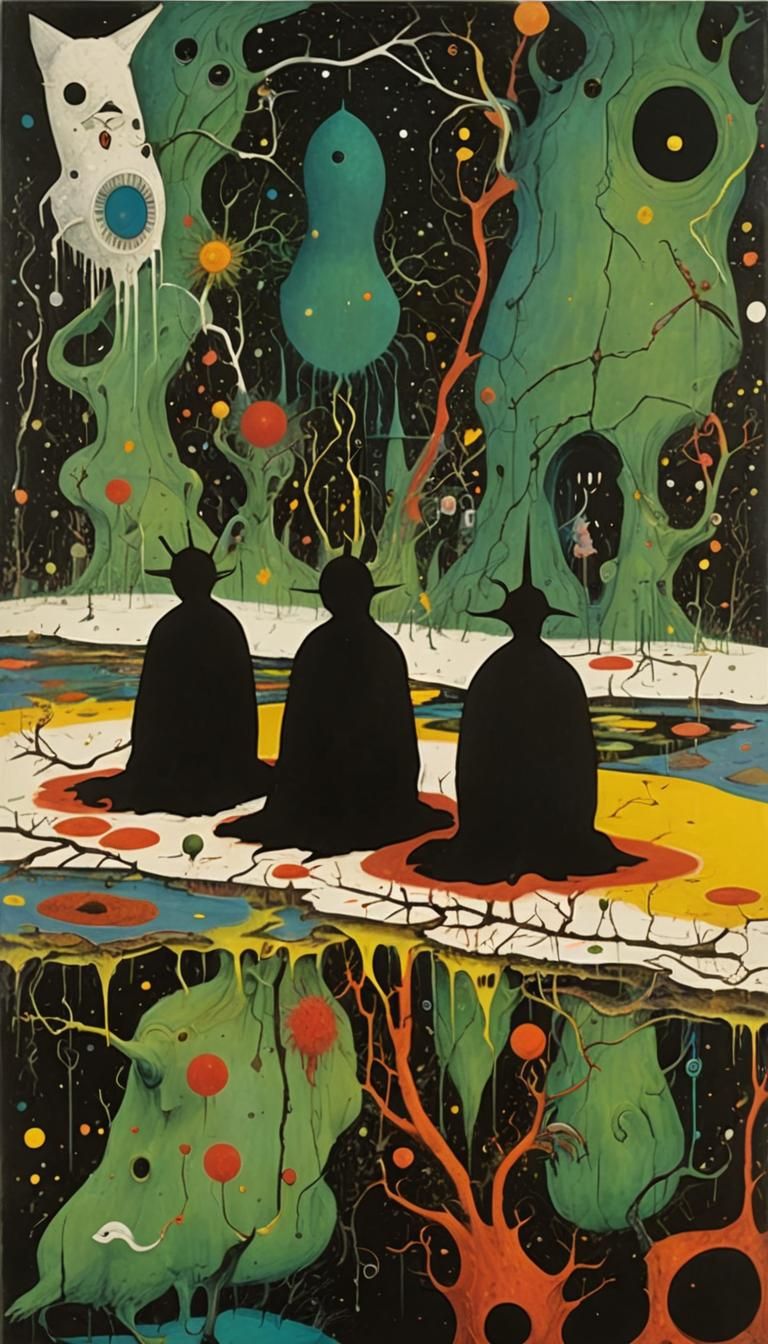 Meditative Figure in Surrealist Style