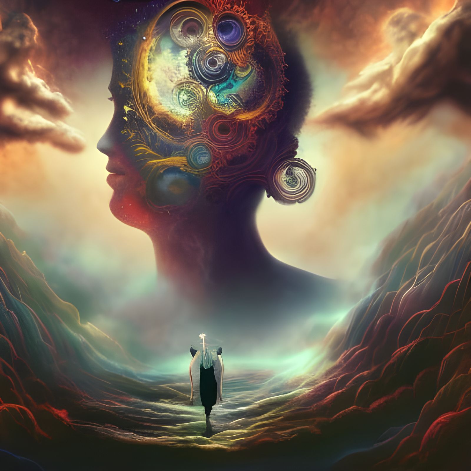 Surreal Mind: Cosmic Chaos of Creative Thoughts