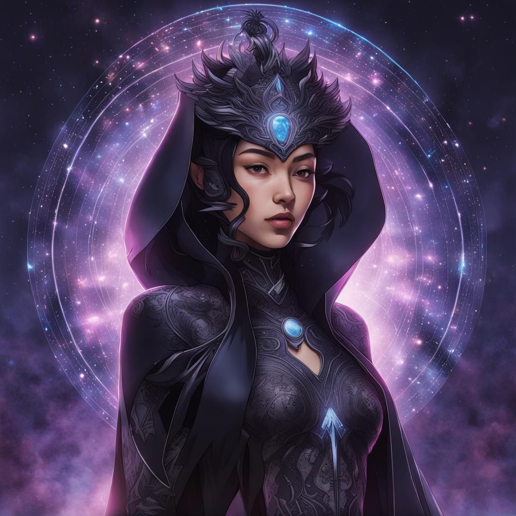 Mia Yamamoto in Sombra Astral Cyberpunk Suit