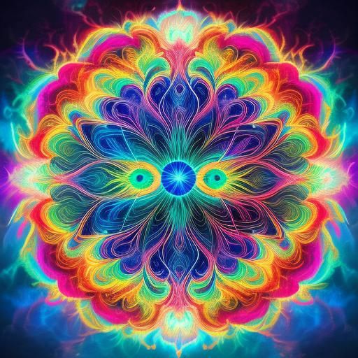 Psychedelic Hybrid: Peacock and Eagle Optical Illusion