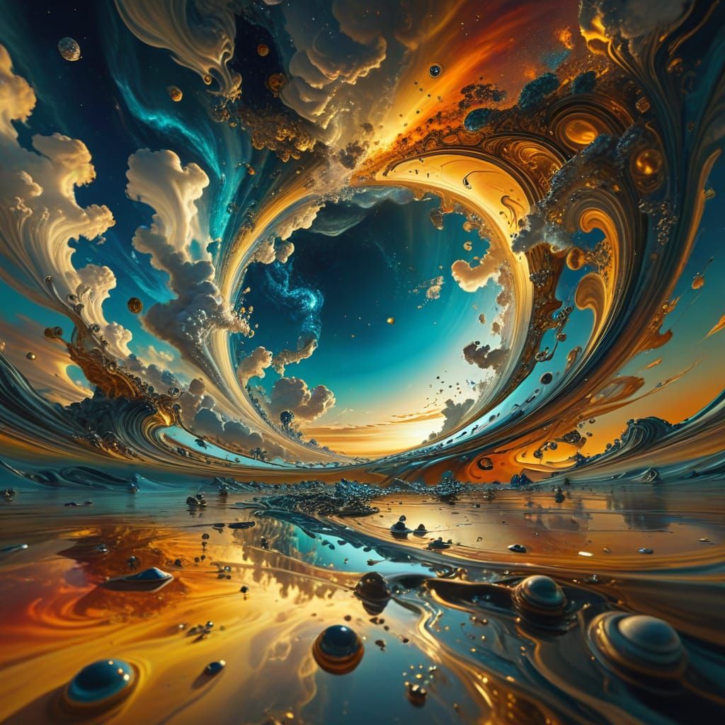 Surreal Recursive Universe in Salvador Dali Style