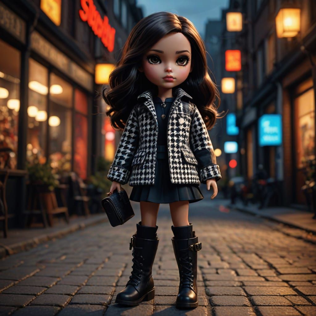 Miniature Blythe Doll in Vibrant Fantasy Art