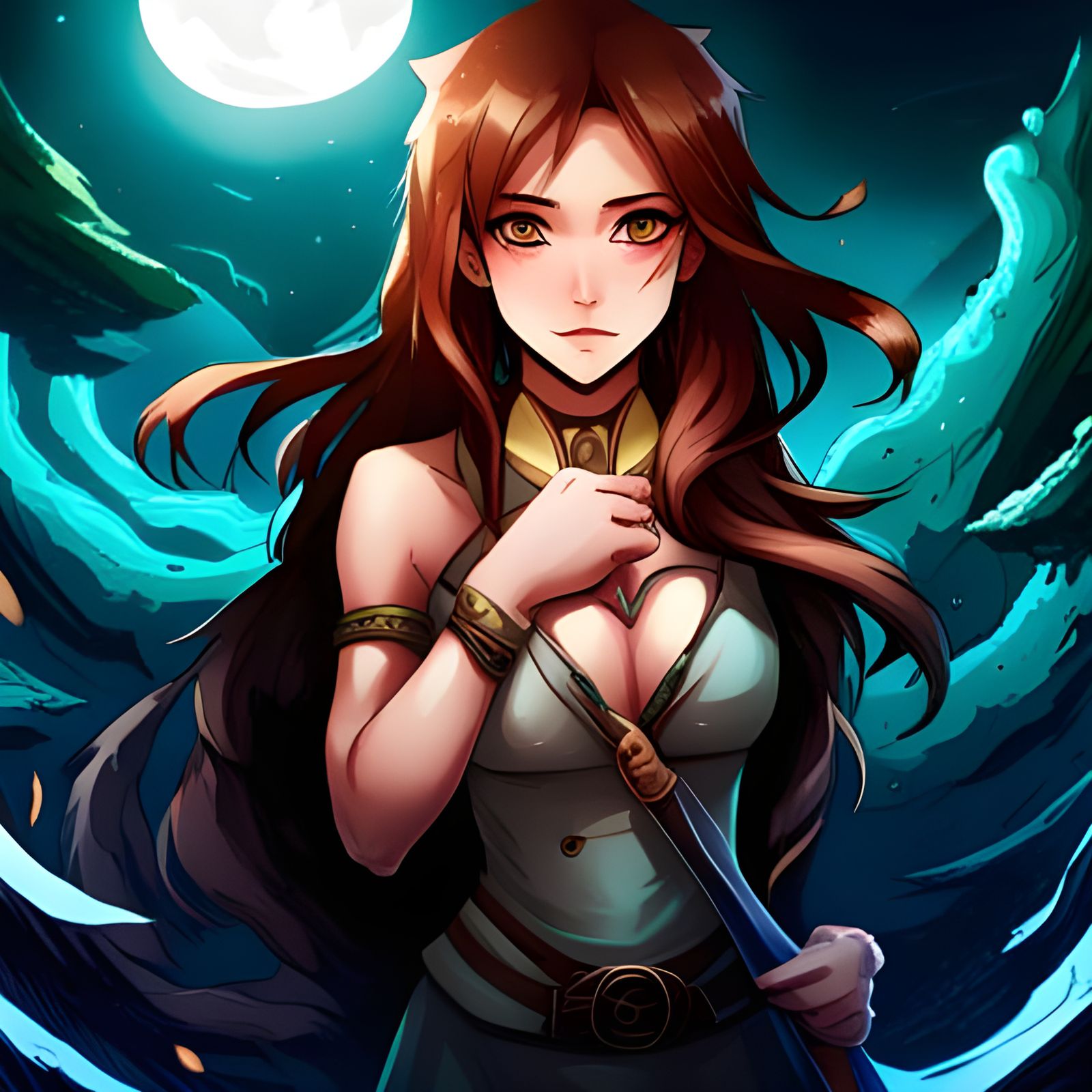 Beautiful Animal Girl, Goddess of the Hunt in Manhwa Style