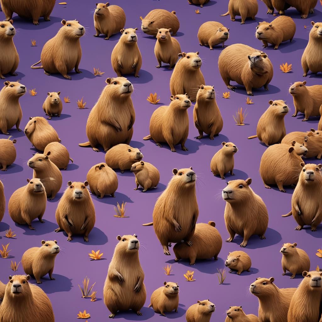 Capybara in Pixar Style 3D Render