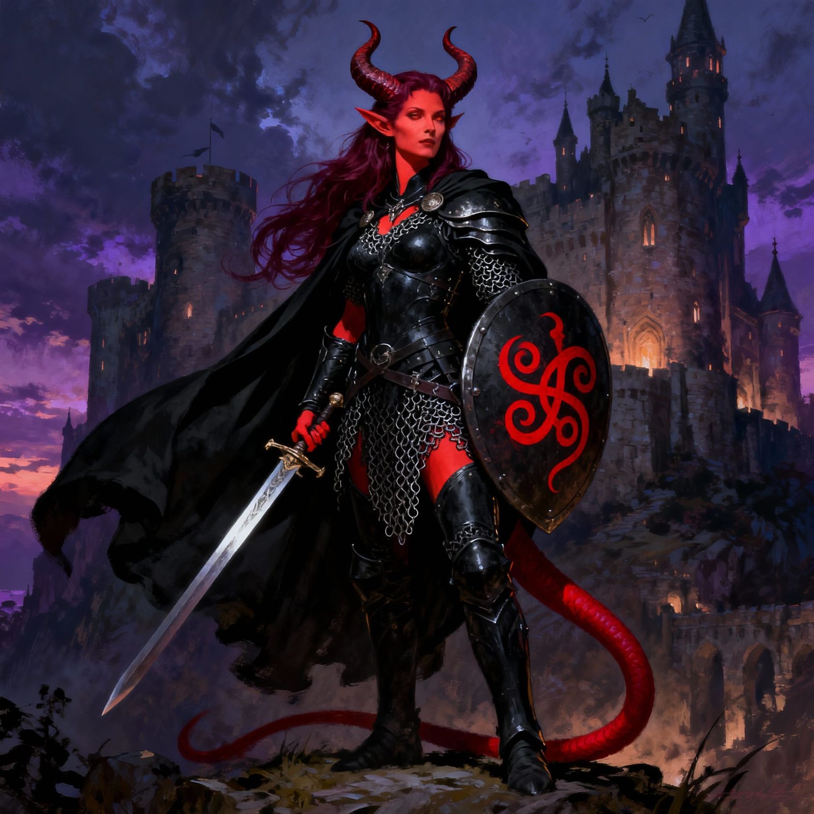 Tiefling Paladin of Vengeance in Twilight Castle