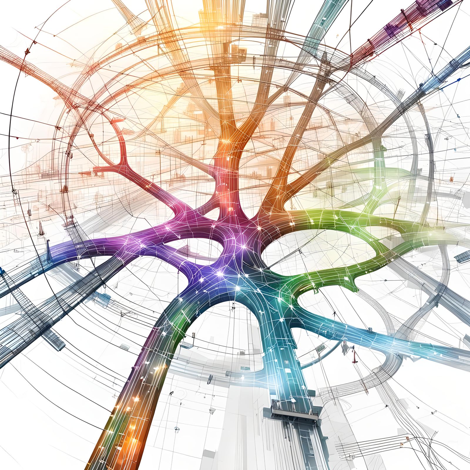 Technified Tree Connecting Cities in Cyberspace