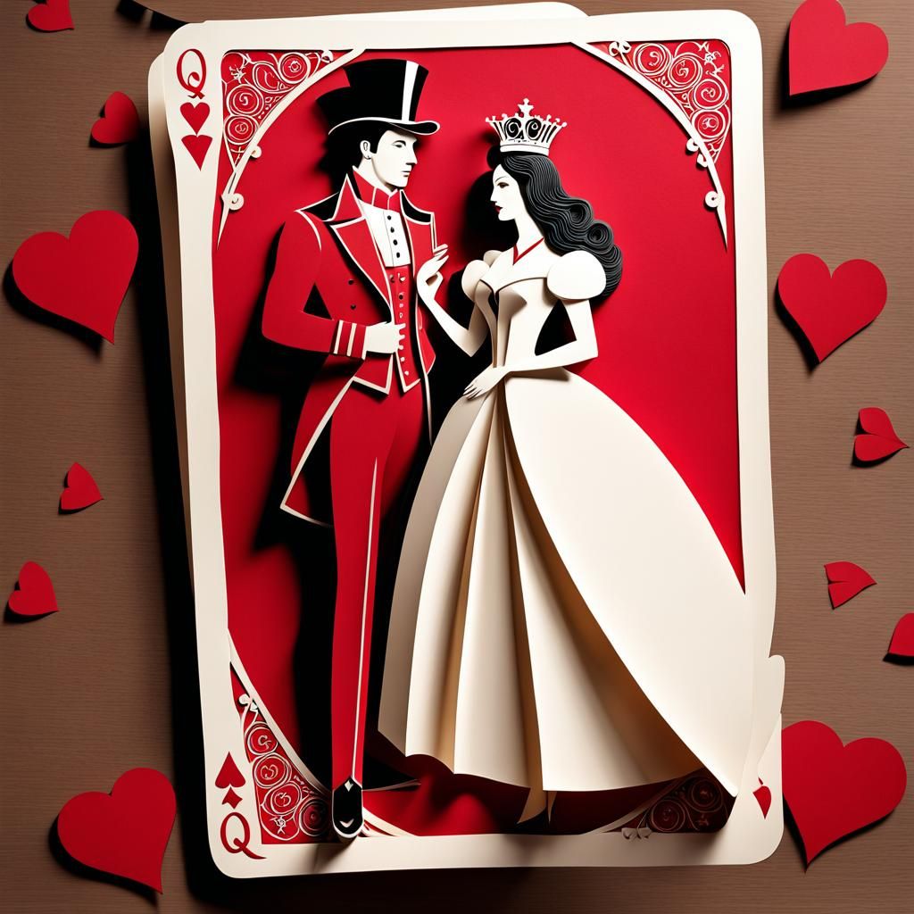 Jack and Queen Step Out: 3D Paper Art