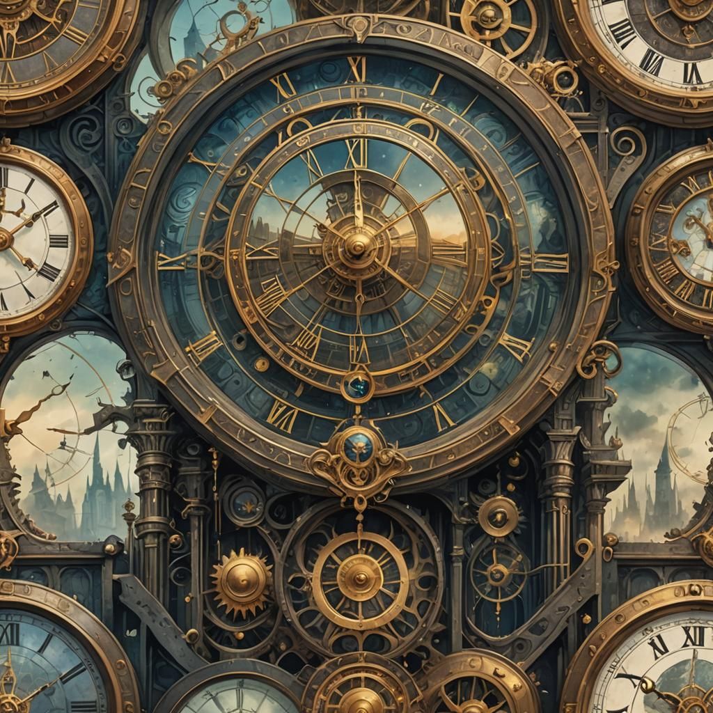 Clockmakers' Deadly Dream in Watercolor Style