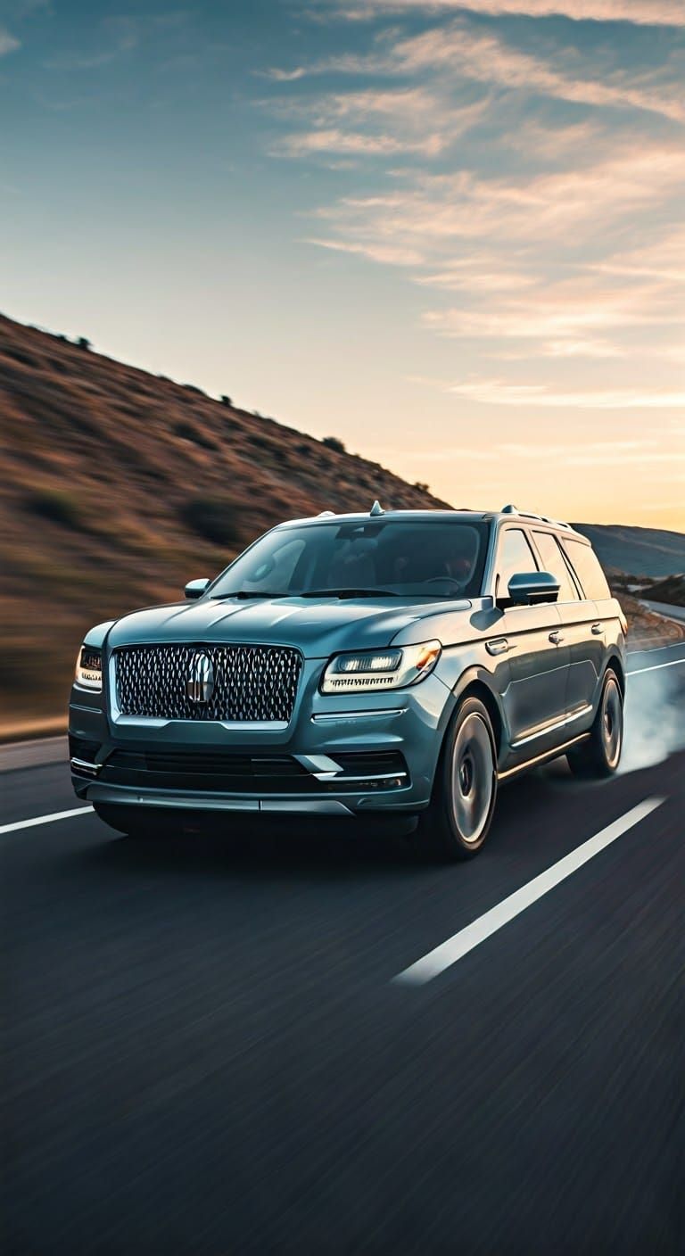 Navigator on Scenic Highway, in Futuristic Style