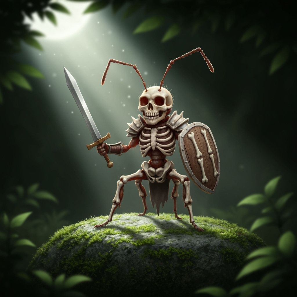 Skeleton Ant Warrior with Shield and Sword