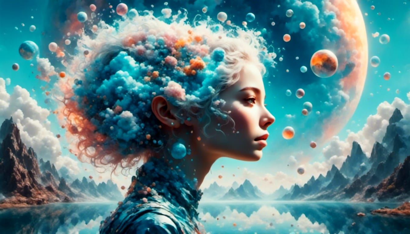 Double Exposure Portrait on Alien Planet