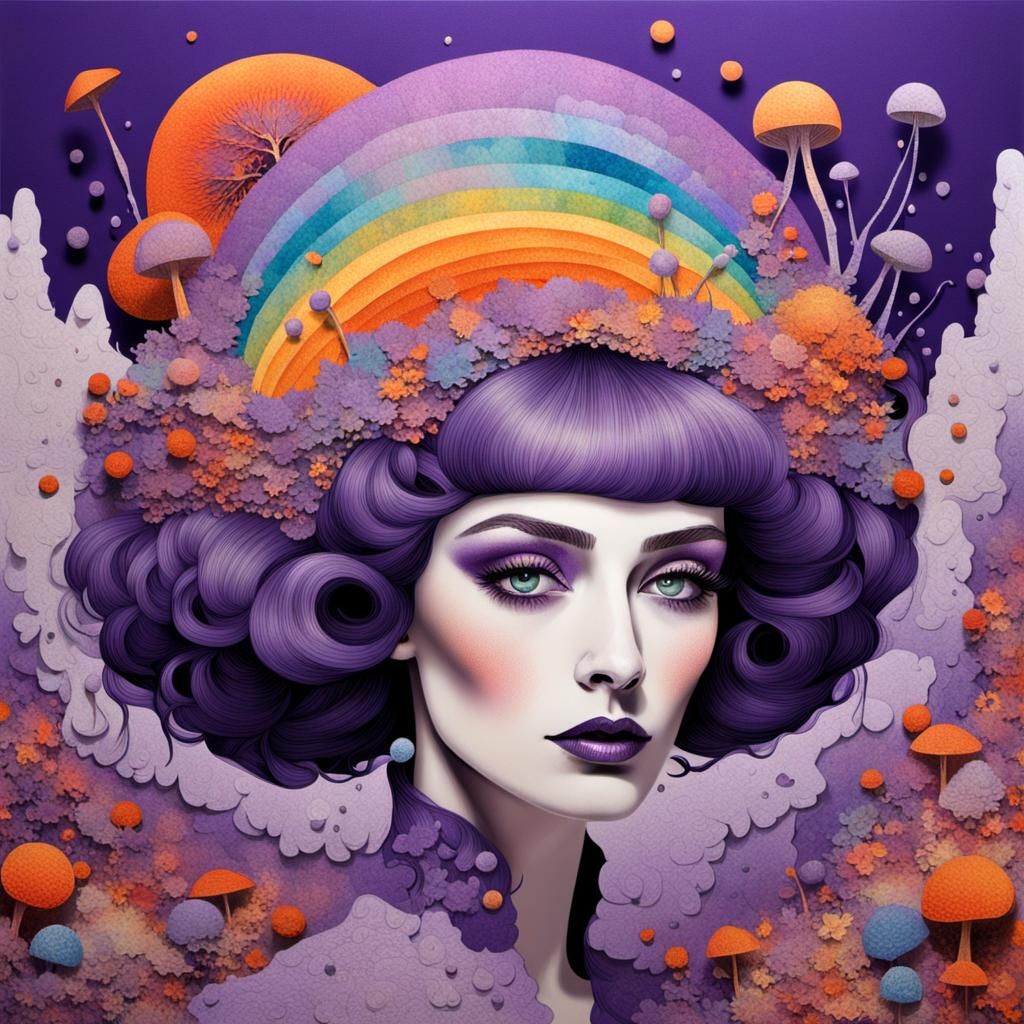 Darling Girl in Flamboyant Stop Motion Collage