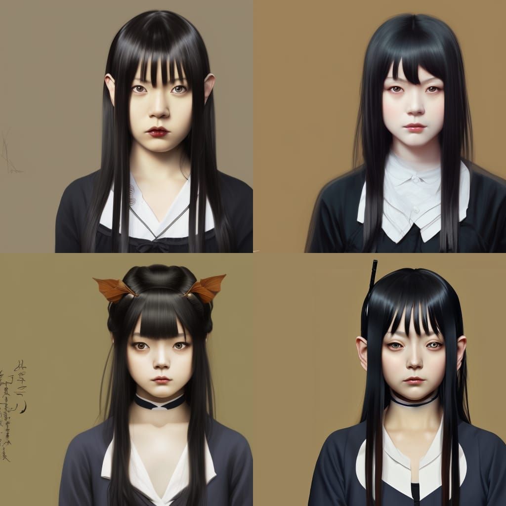 Japanese Girl Portrait in Artgerm Style