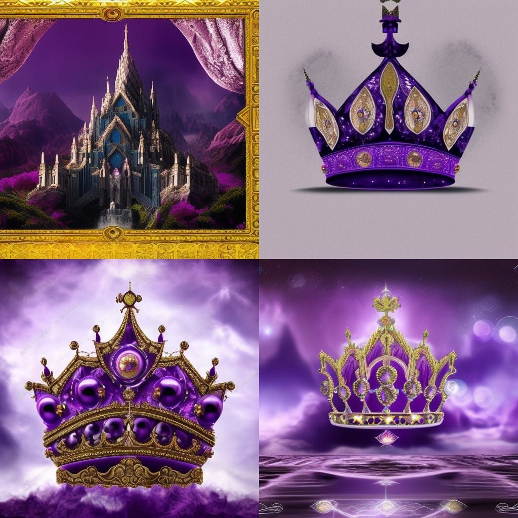 Crown with Purple Gems: Digital Matte Painting