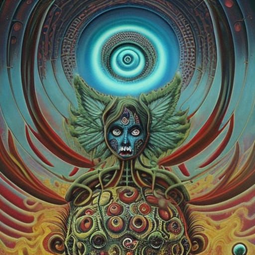 Zombiecore Devil Girl in Dystopian Wasteland