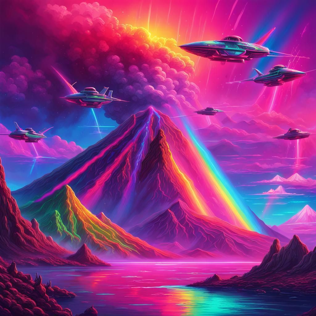 Visitors taking in the views of Rainboria