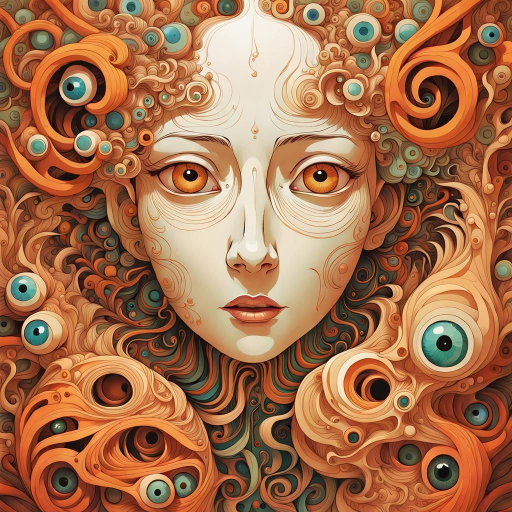 Labyrinth of Mind: 3D Abstract Zentangle Art