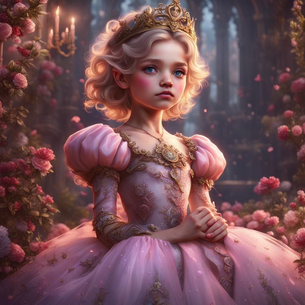 Boy Dressed as Princess: Detailed Fantasy Art