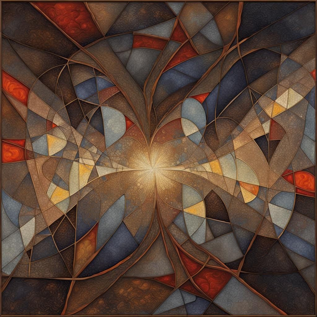 Abstract Fractal Art in Post-Impressionist Style