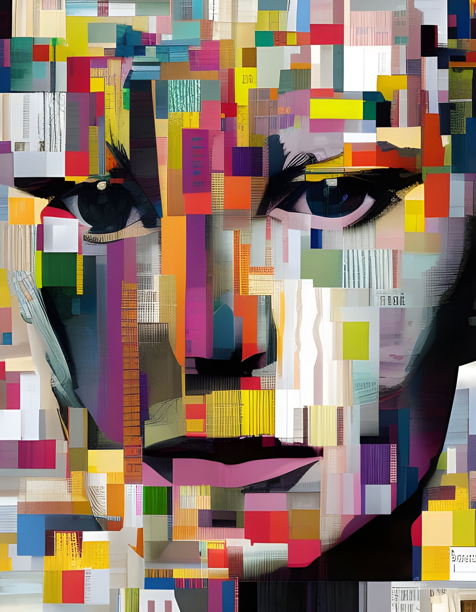 Expressionistic Collage Portrait of a Woman