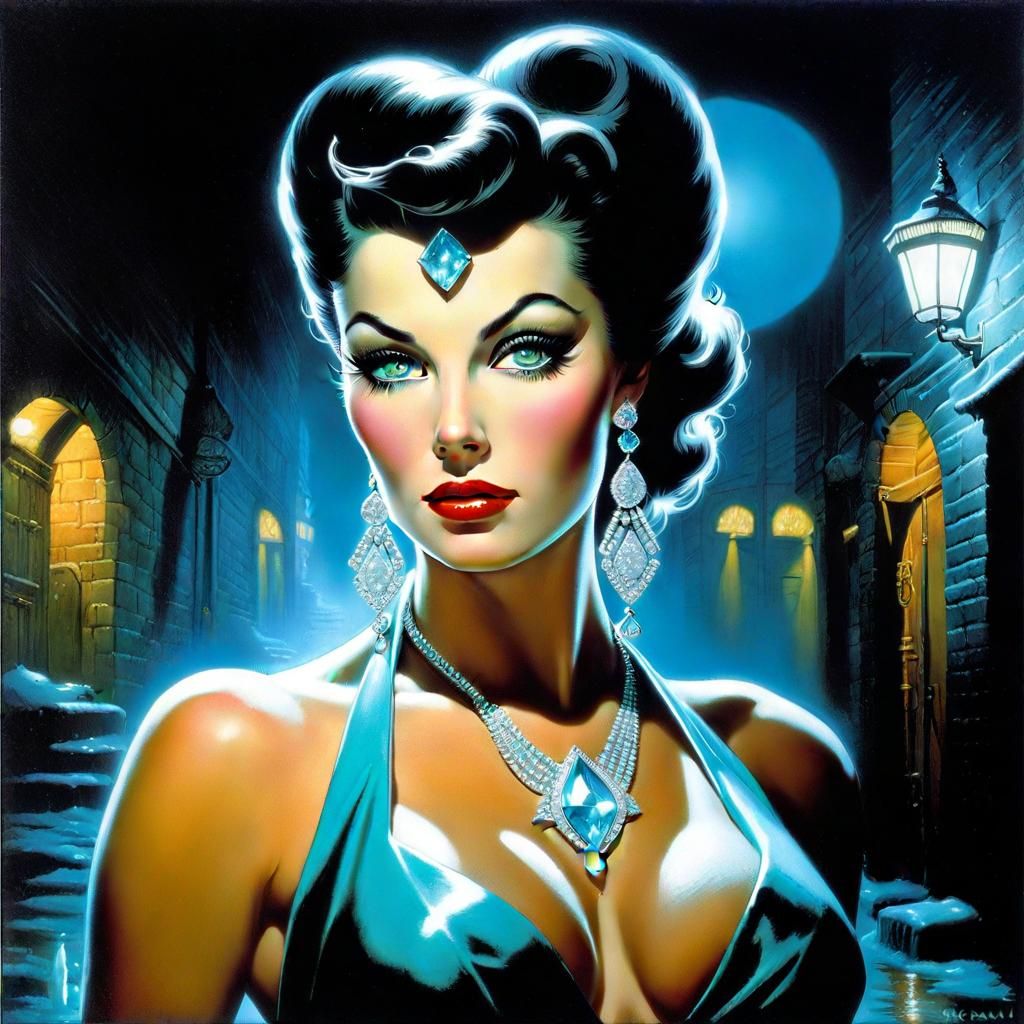 Bioluminescent Pin-Up in a Dark Alley