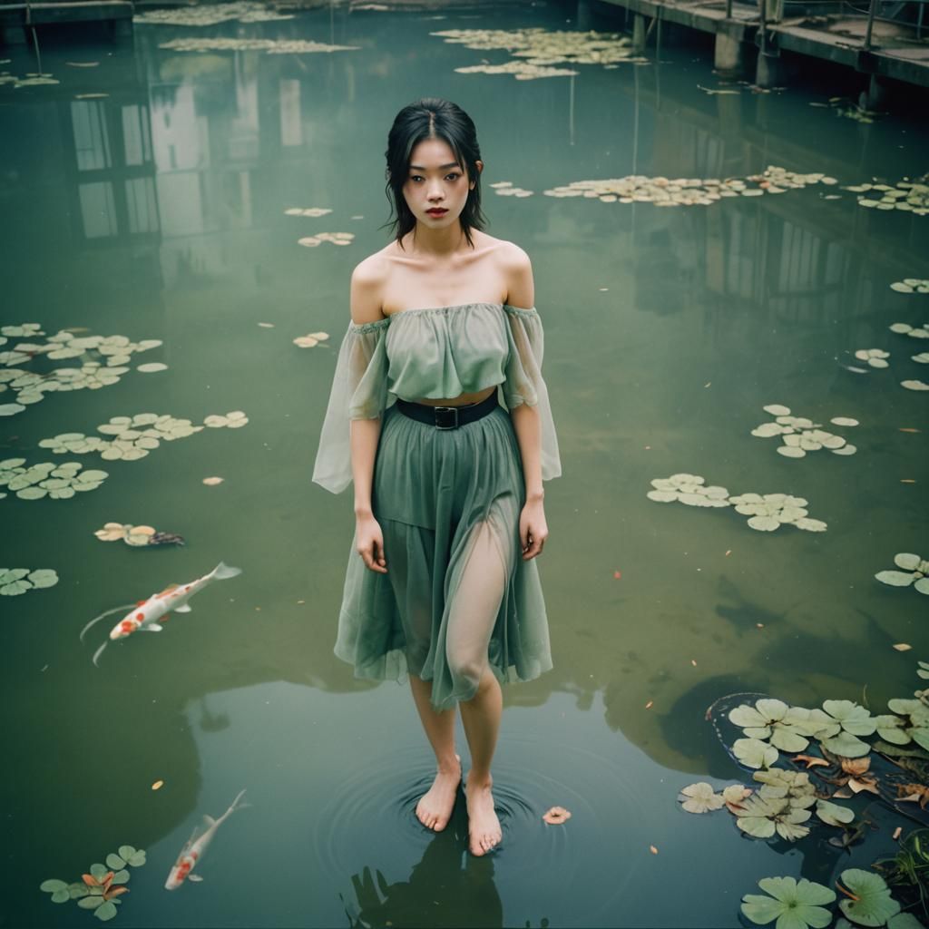 Eerie Pond Portrait in Kishin Shinoyama Style