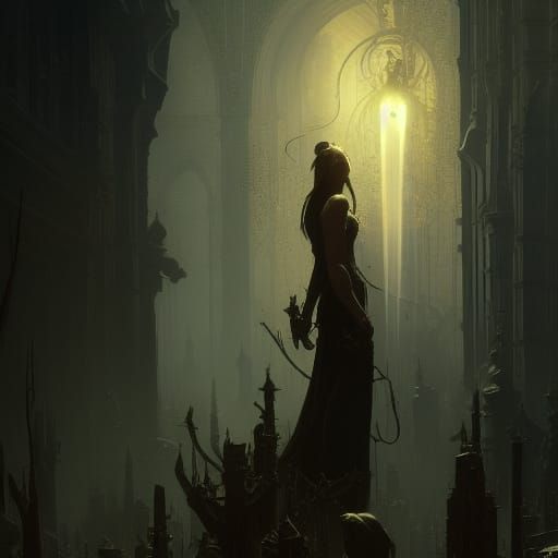 Intricate Witchcraft Art in Dark Fantasy Style