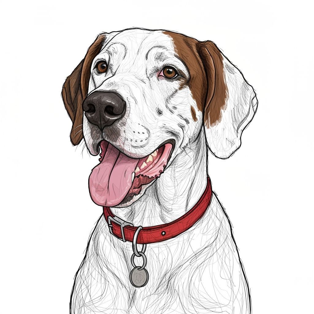 Abstract Picasso-Style Line Drawing of a Great Dane Mix