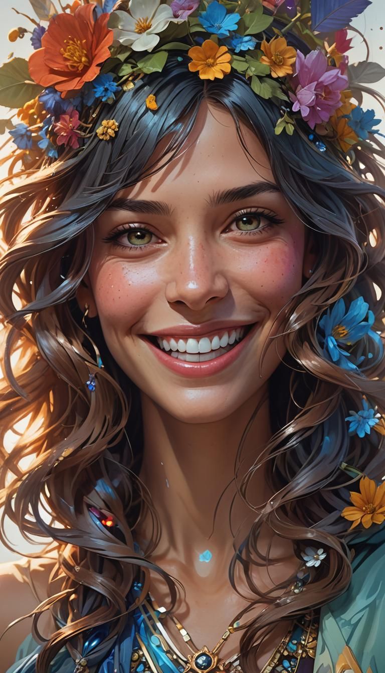 Hyperdetailed Smiling Face Portrait in Unreal Engine 5