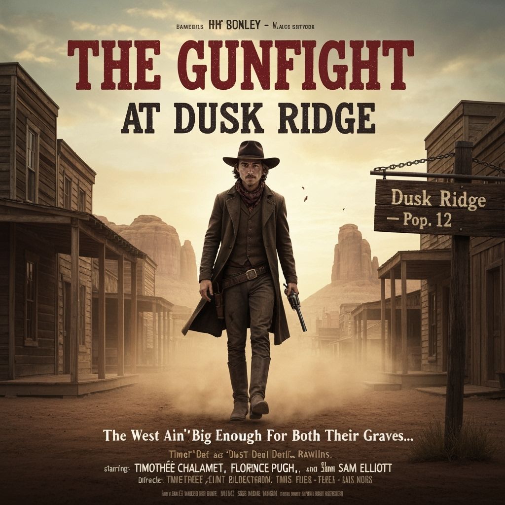 Western Gunfight at Dusk Ridge