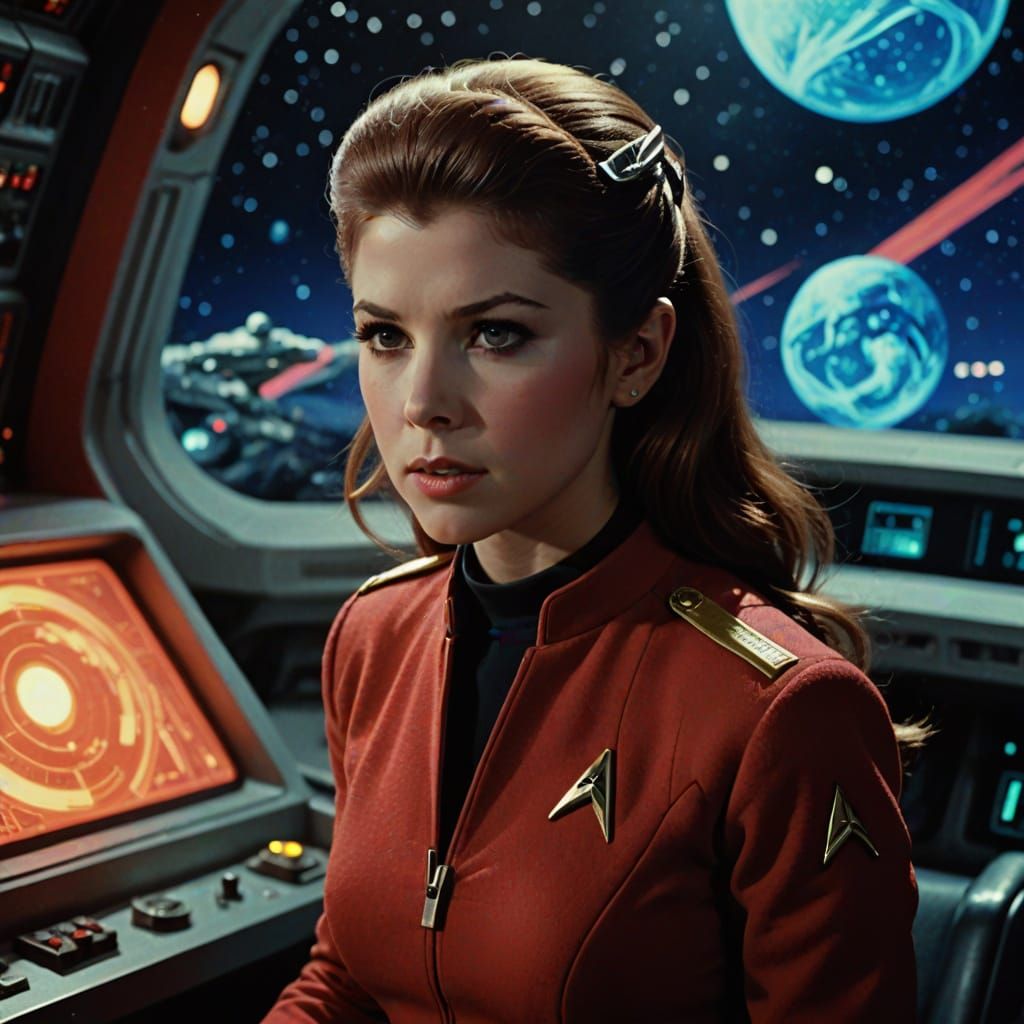 Anna Kendrick in Star Trek Original Series Uniform