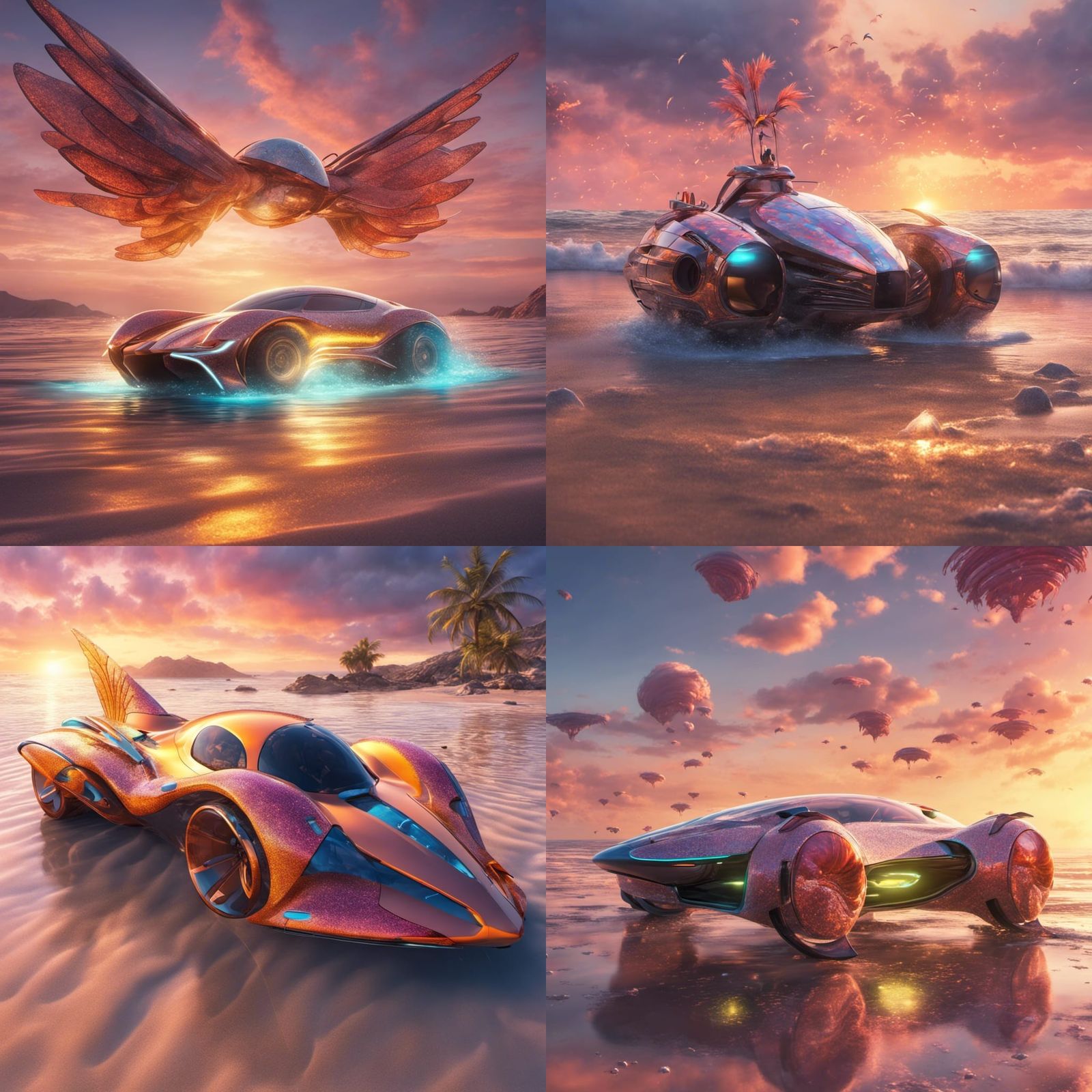 futuristic car that has wings to fly