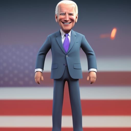 Joe Biden Rendered as Pixar 3D Digital Art