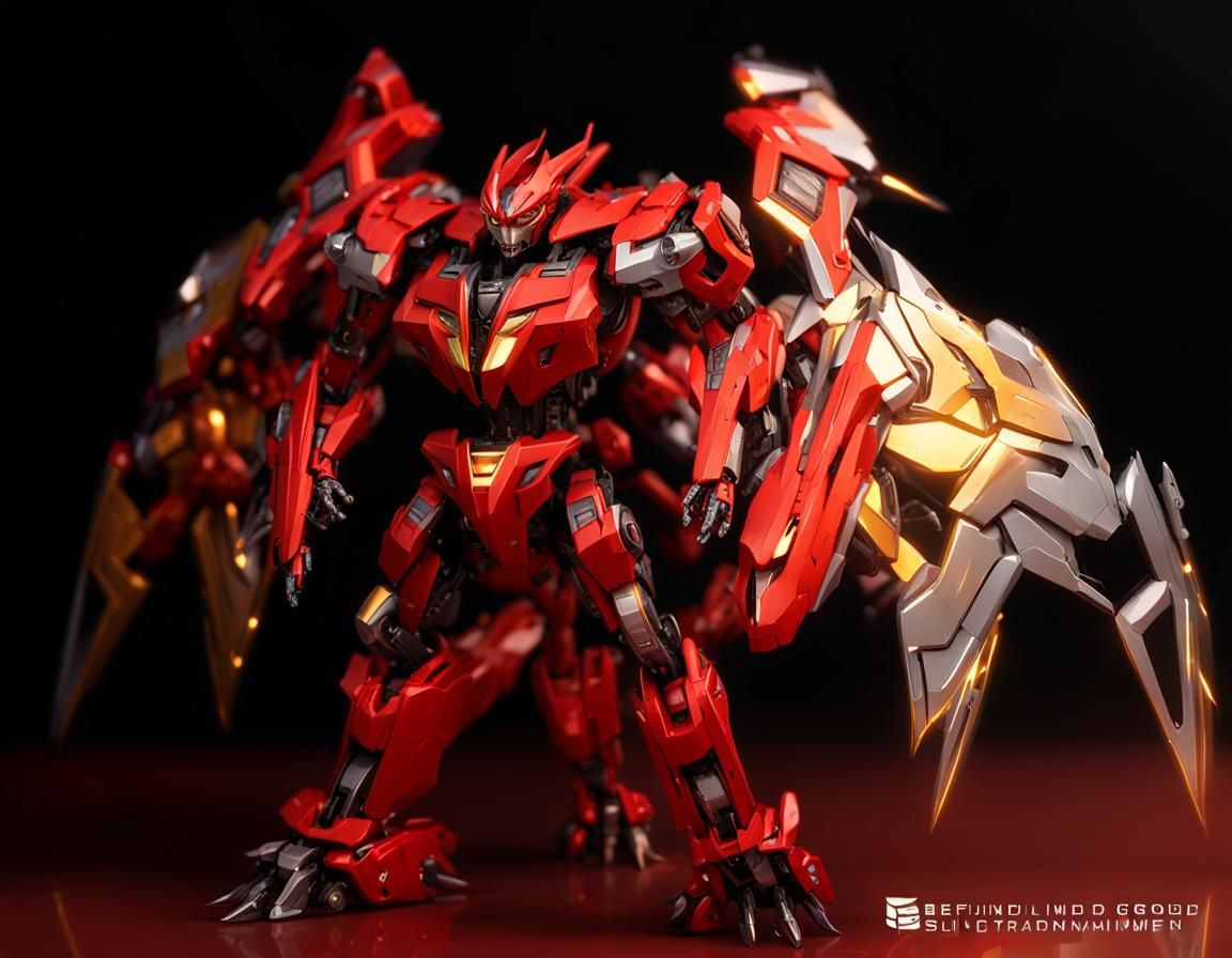 Futuristic Black Dragon Transformer Robot in 8K