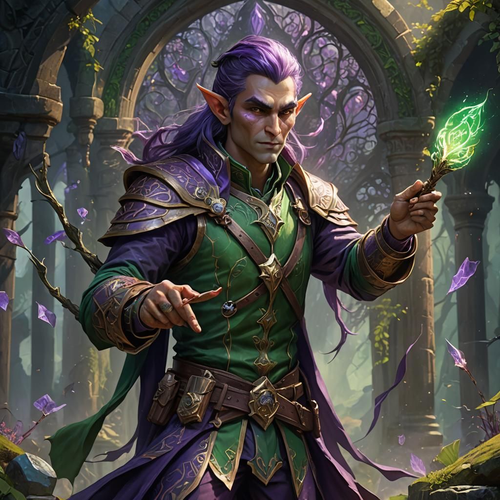 Eladrin Elf Artificer with Magic Paintbrush