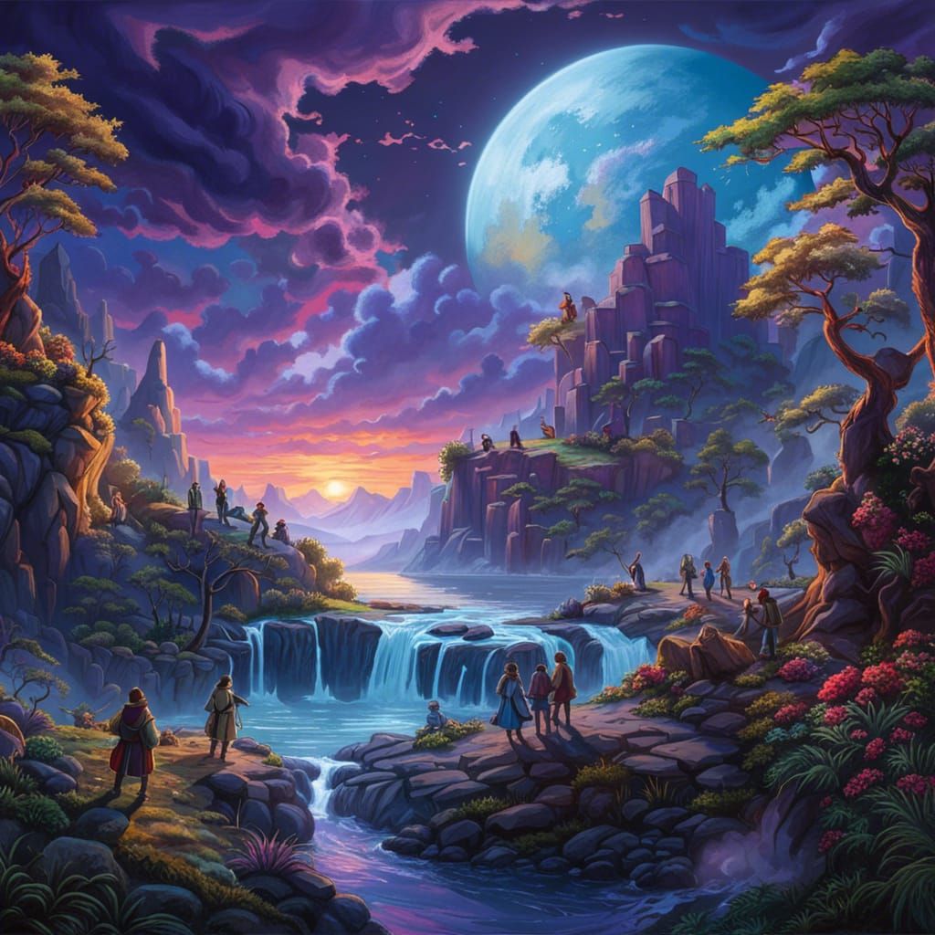 Snowy Elvish Village in Stormy Cove: Comic Book Art