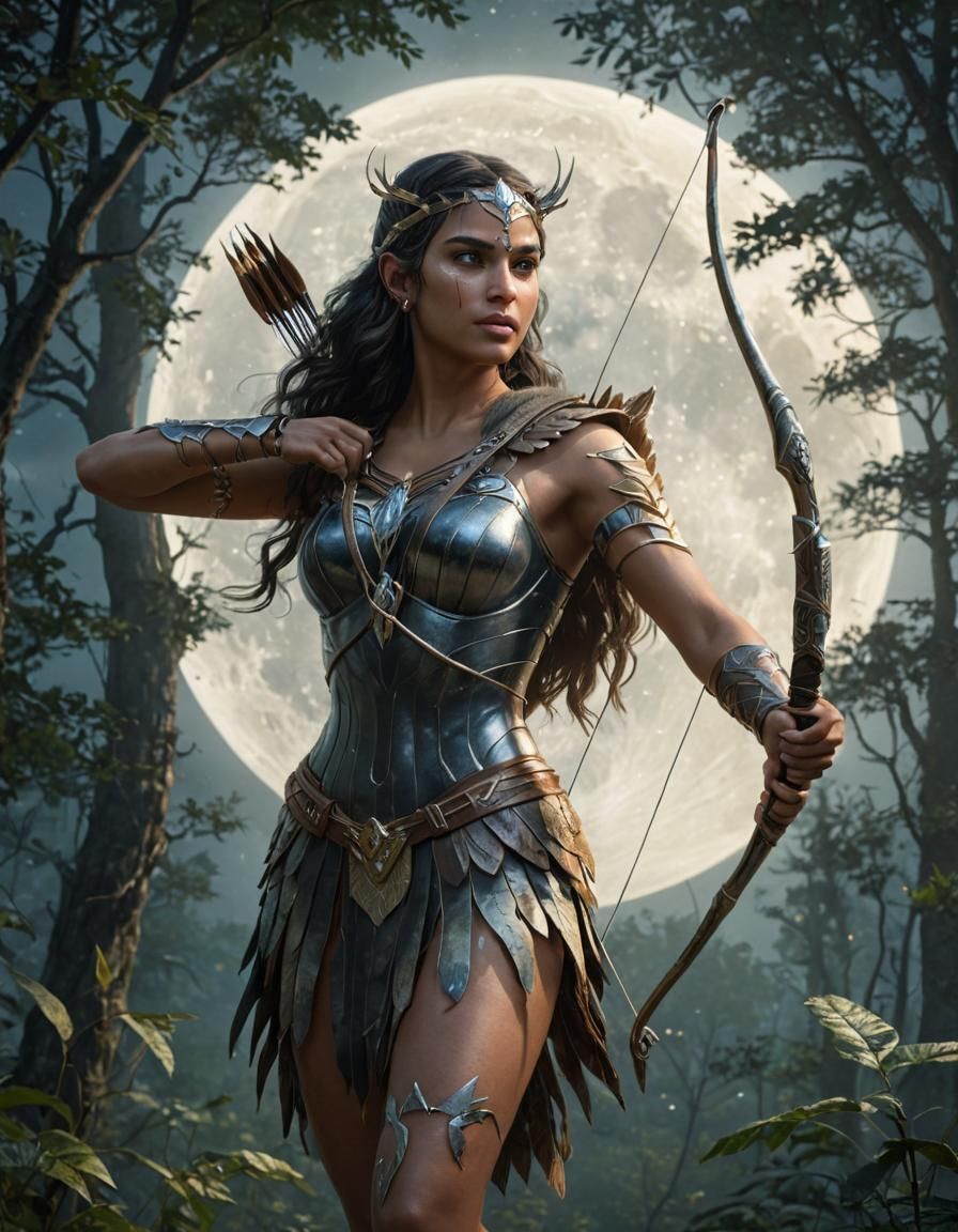 Artemis: Indo-Greek Goddess in Digital Art