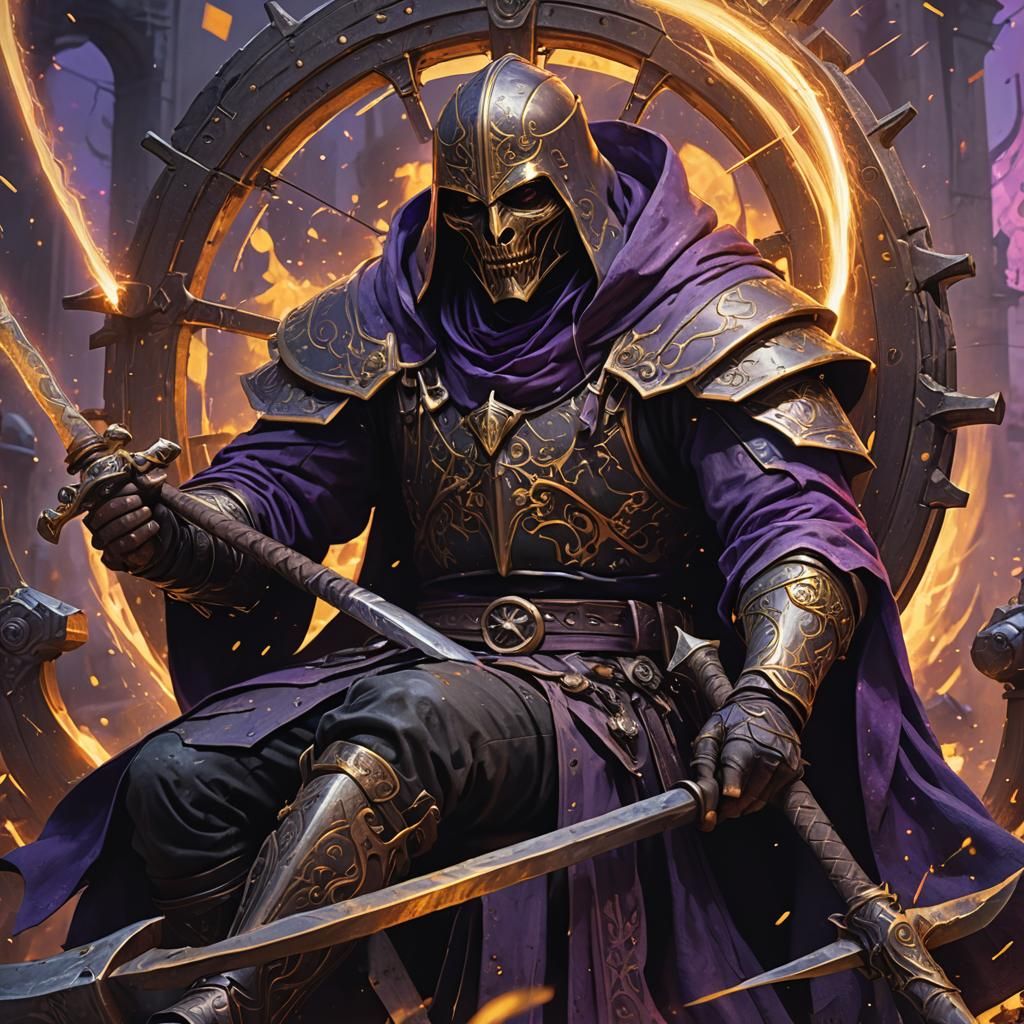 Executioner Sharpening Axe in Dark Fantasy Style