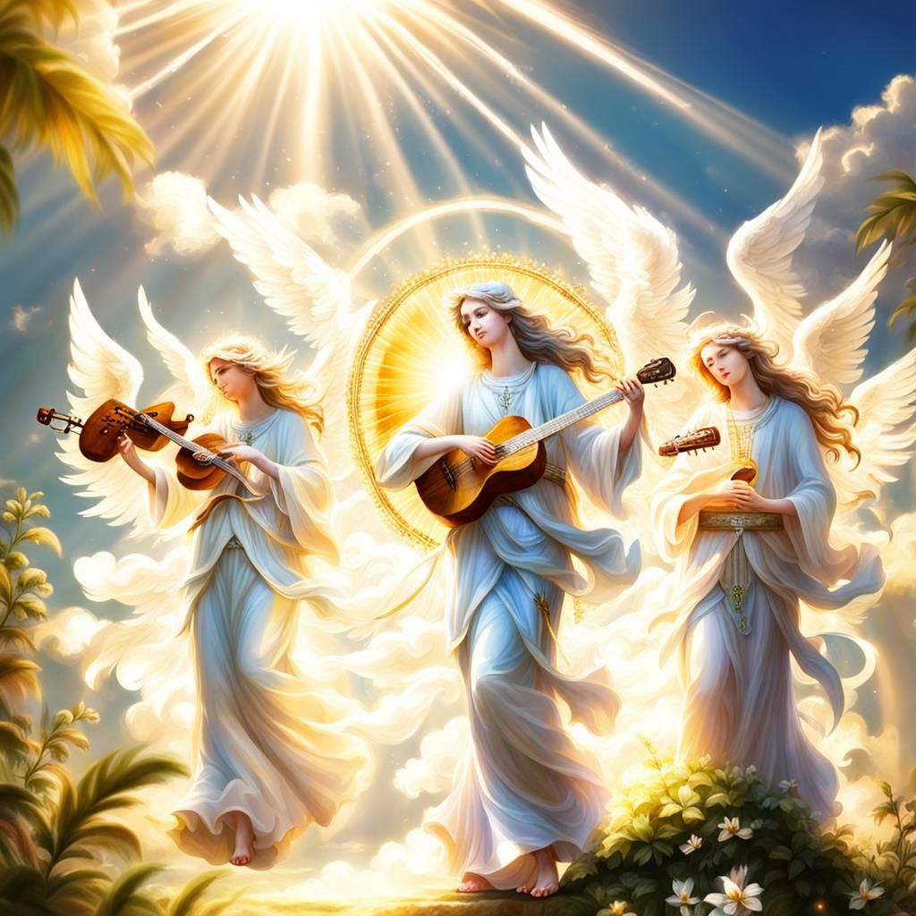Angels Dancing in Paradise with Divine Sunshine