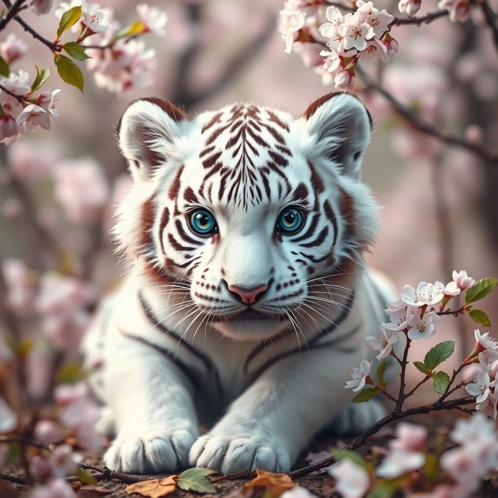 Sakura Tiger in Cherry Blossom Wonderland