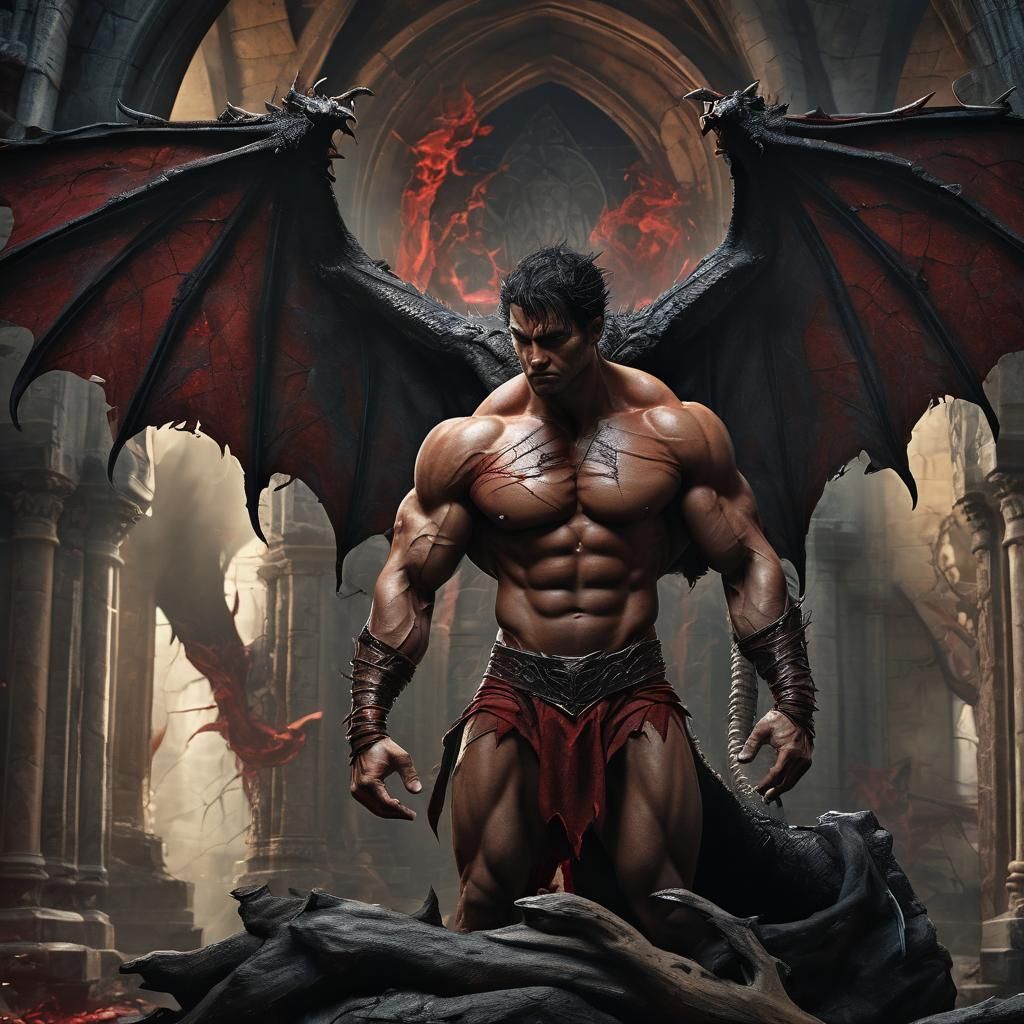 A cinematic photo of a dark fantasy illustration of a hyper-...