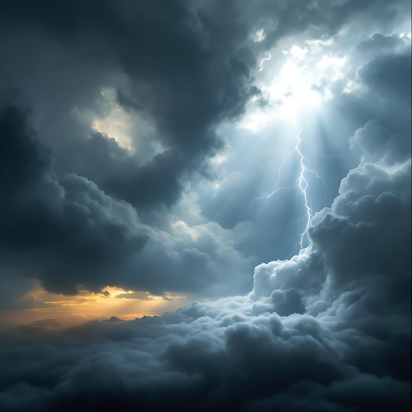 Dramatic Stormy Horizon with Divine Light