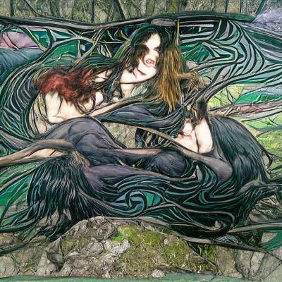 Black Metal Fae in Ethereal Dark Fantasy Style