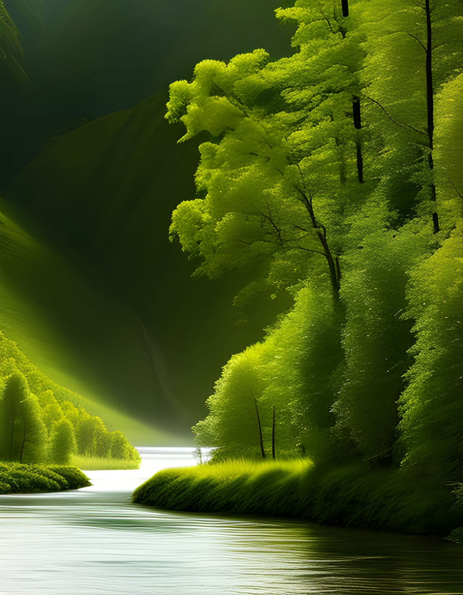 Serene Hyperrealistic Kashmir India Digital Painting