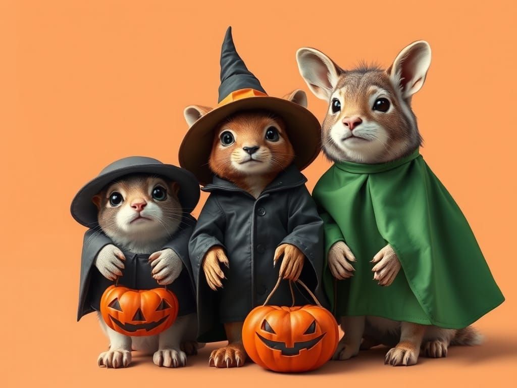 Animals in Clever Disguises Ready for Trick-or-Treating