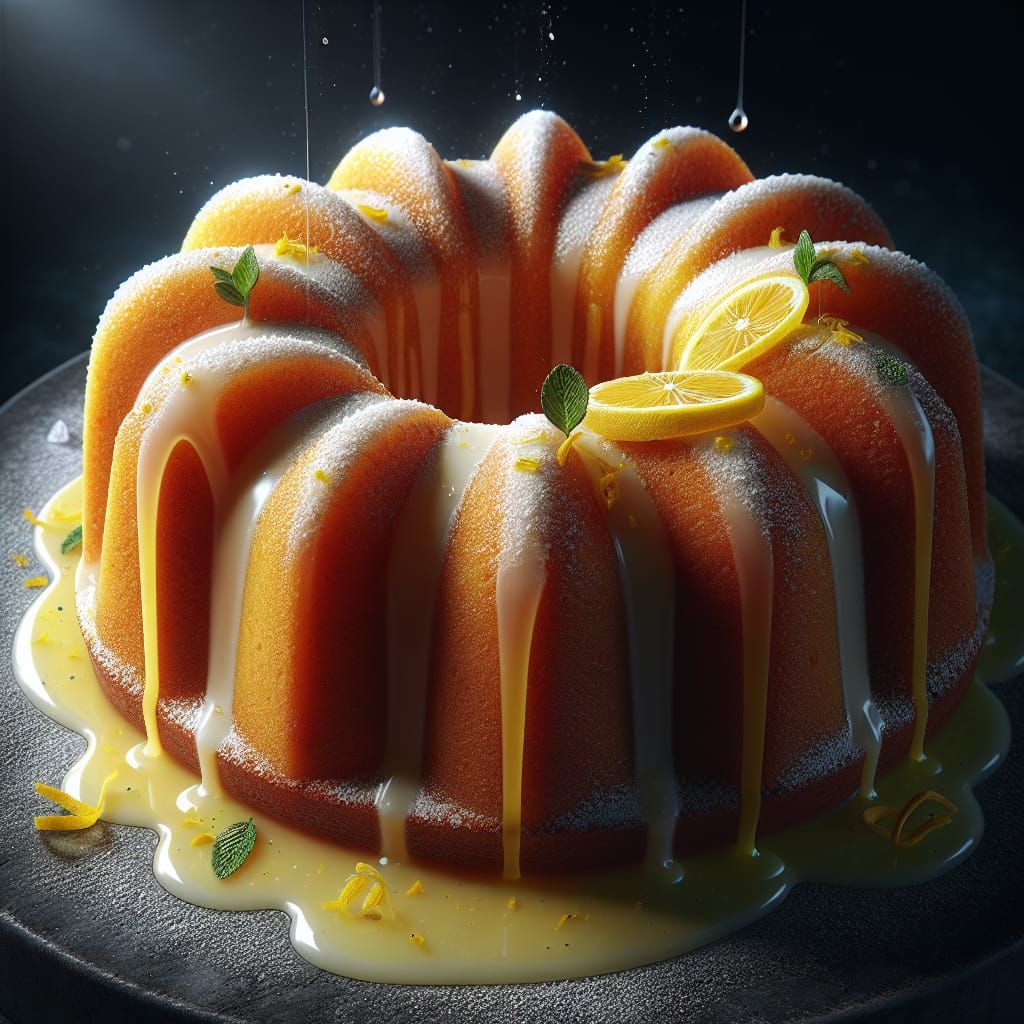 Sicilian Lemon Bundt Cake in Ultra-Realistic Style