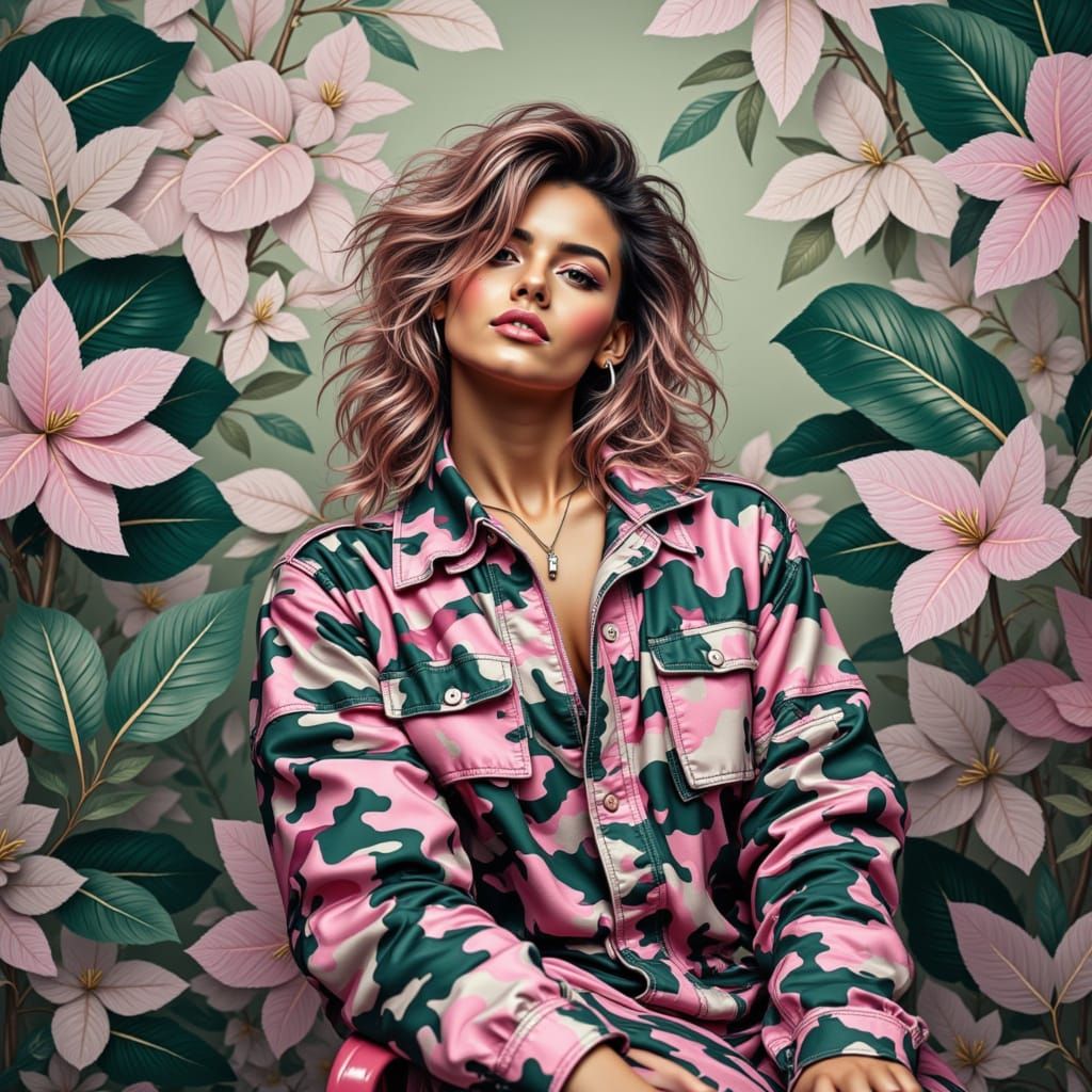 Pink Camouflage Pattern Design