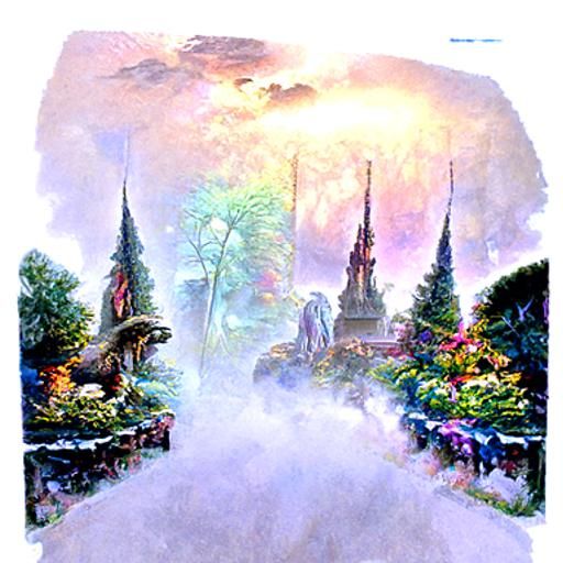 Ethereal Fantasy Landscape with Mist